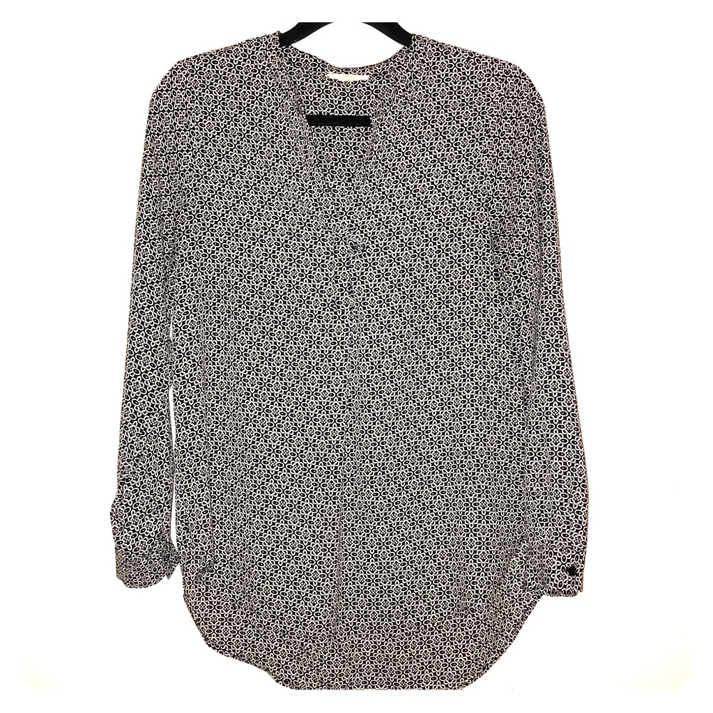 Pleione Printed Long Sleeve Blouse